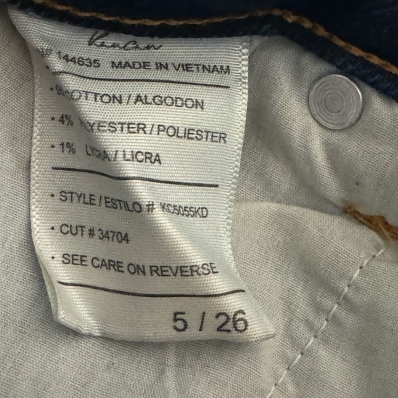 KanCan Women’s Mid Rise Distressed Skinny Jeans, 5/26, Dark Wash, - Picture 8 of 8